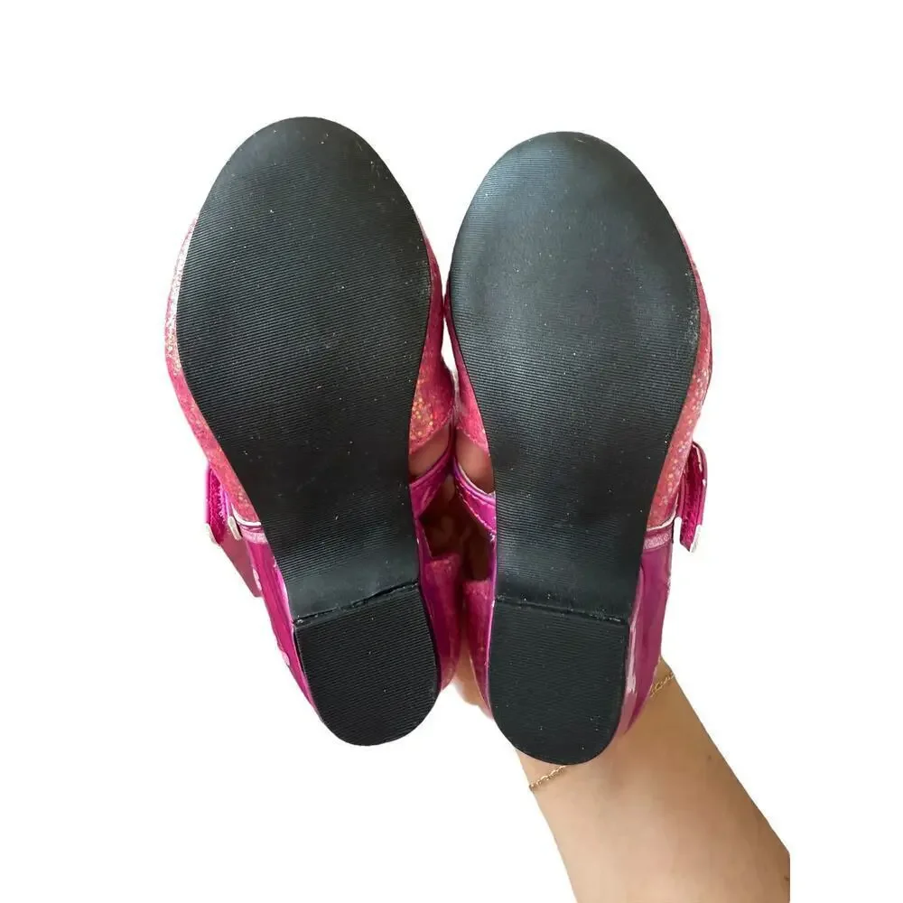 Disney Toddler Girls Purple Shimmer Princess Ballet Flats Size 7